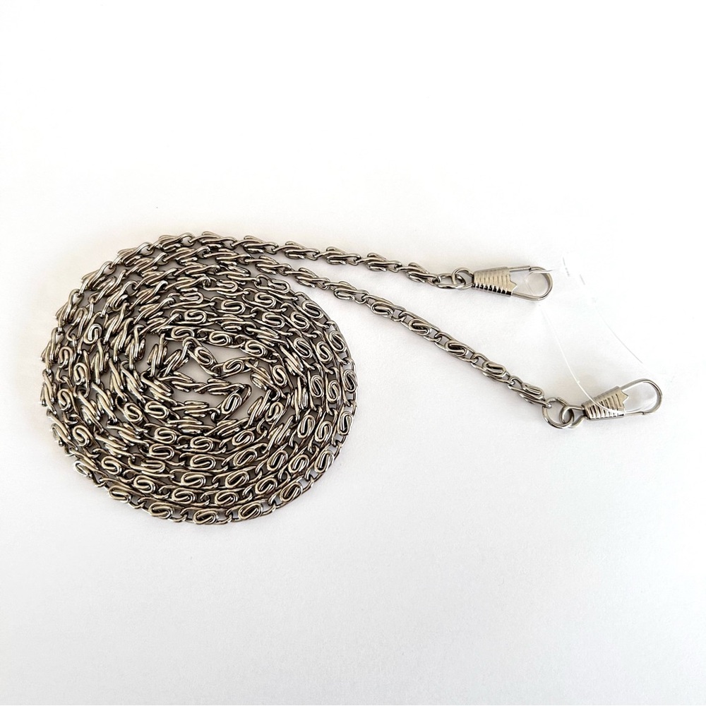 Paperclip Style Silver Tone Purse Bag Chain 47 inches